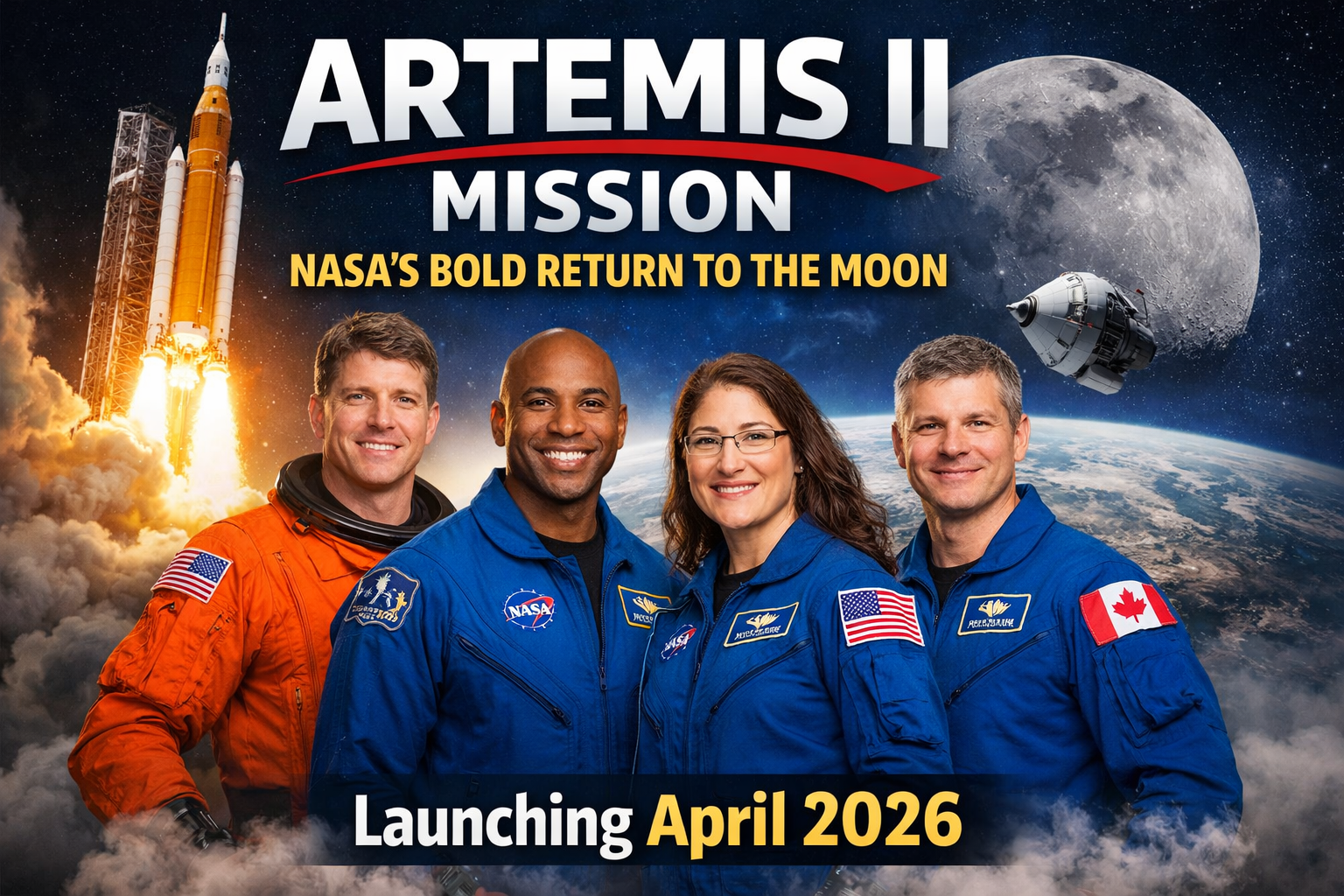 Artemis II mission launch and crew